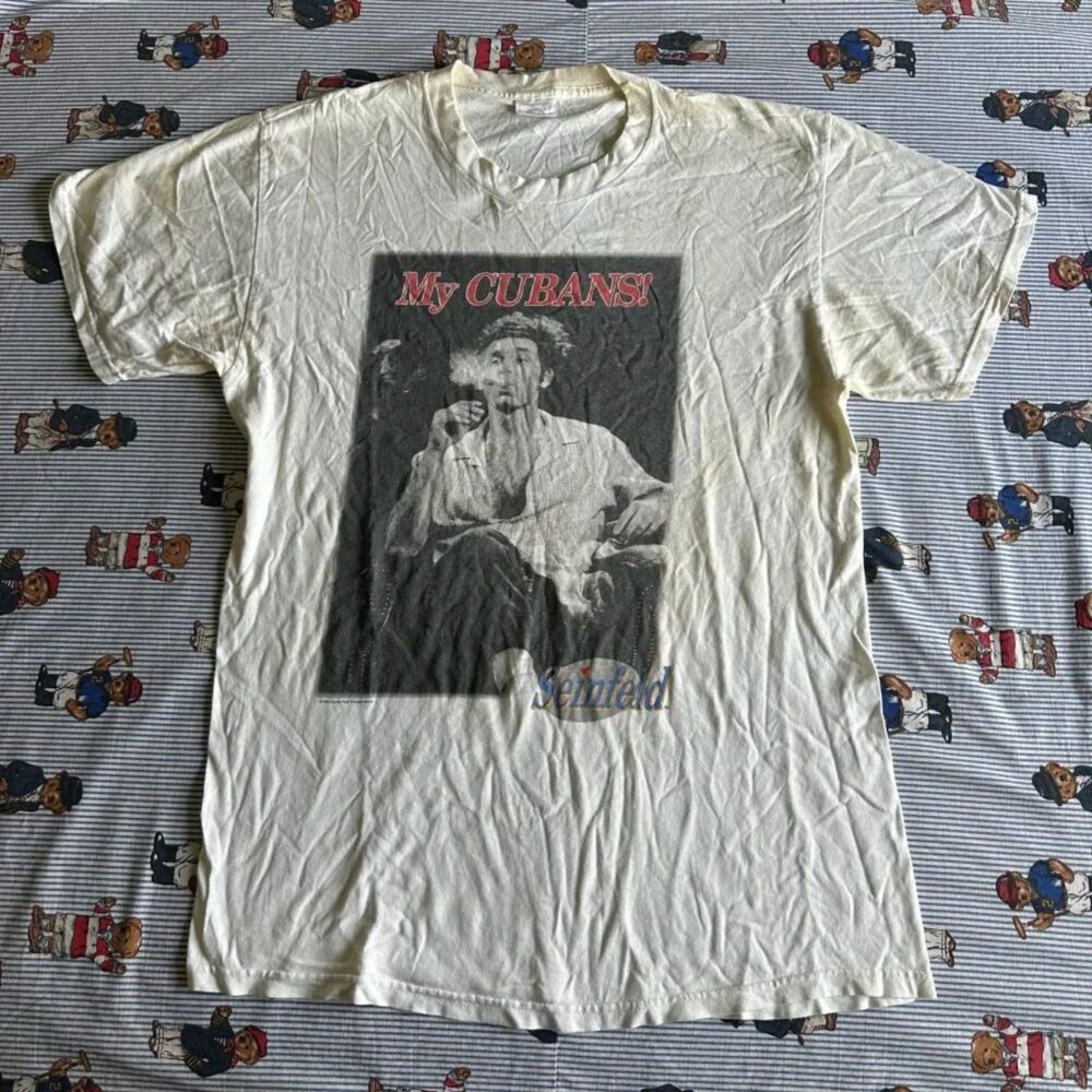 Vintage 90s Seinfeld Kramer My Cubans! Promo T-Shirt Size Large